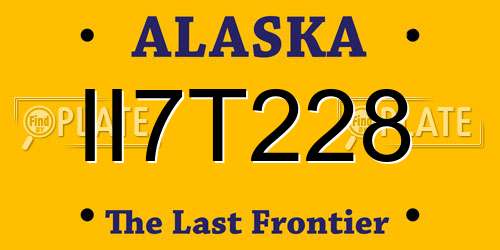 II7T228 Alaska License Plate