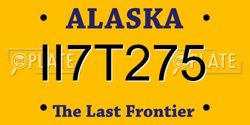 II7T275 Alaska License Plate
