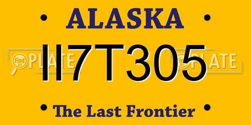II7T305 Alaska License Plate