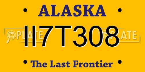 II7T308 Alaska License Plate