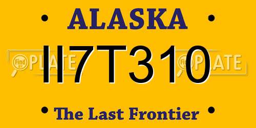 II7T310 Alaska License Plate