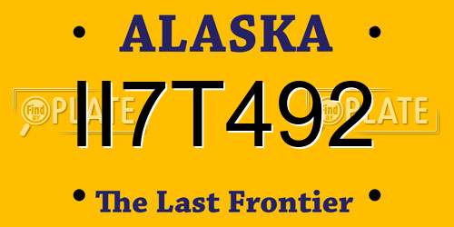 II7T492 Alaska License Plate