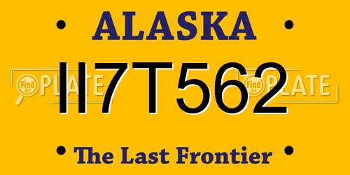 II7T562 Alaska License Plate