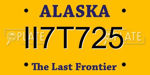 II7T725 Alaska License Plate