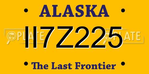 II7Z225 Alaska License Plate
