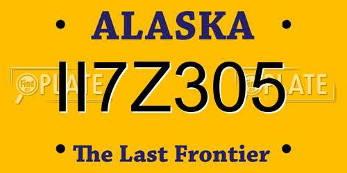 II7Z305 Alaska License Plate