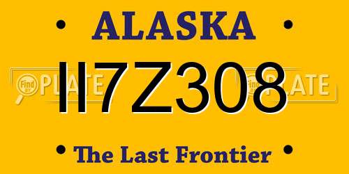 II7Z308 Alaska License Plate