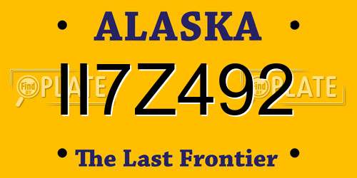 II7Z492 Alaska License Plate