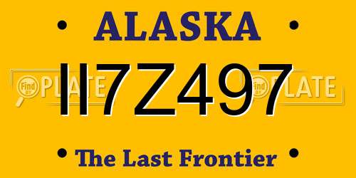 II7Z497 Alaska License Plate