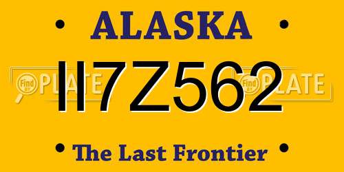 II7Z562 Alaska License Plate
