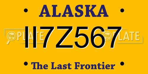 II7Z567 Alaska License Plate