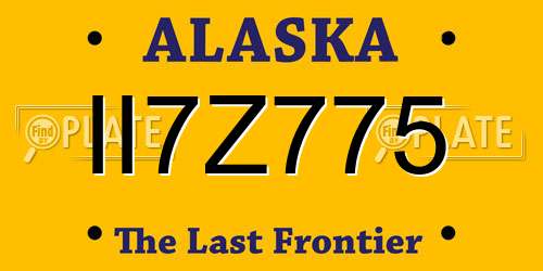 II7Z775 Alaska License Plate