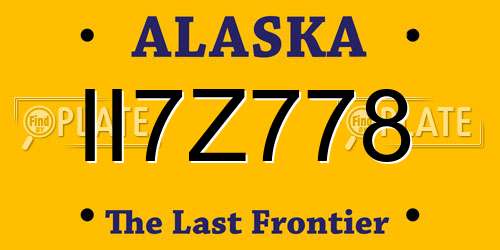 II7Z778 Alaska License Plate