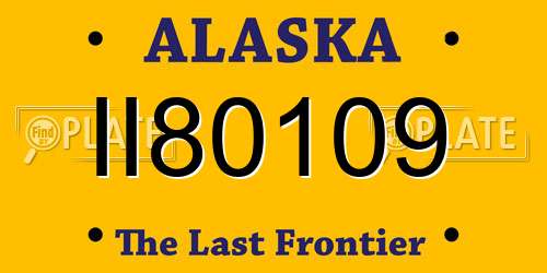 II80109 Alaska License Plate