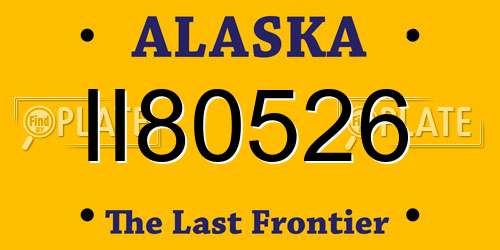 II80526 Alaska License Plate
