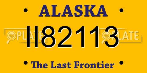 II82113 Alaska License Plate