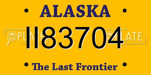 II83704 Alaska License Plate