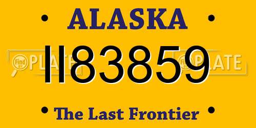 II83859 Alaska License Plate