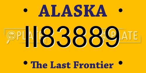 II83889 Alaska License Plate