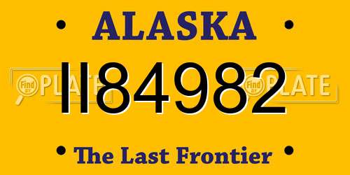 II84982 Alaska License Plate