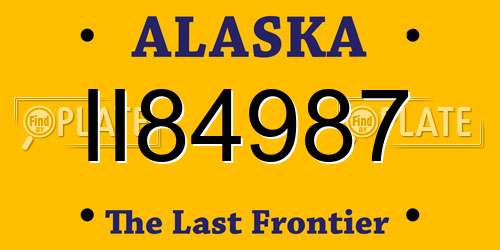II84987 Alaska License Plate