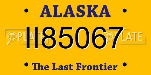 II85067 Alaska License Plate