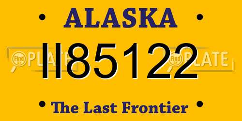 II85122 Alaska License Plate