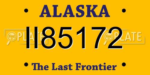 II85172 Alaska License Plate