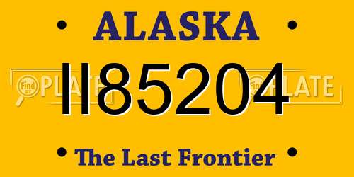 II85204 Alaska License Plate
