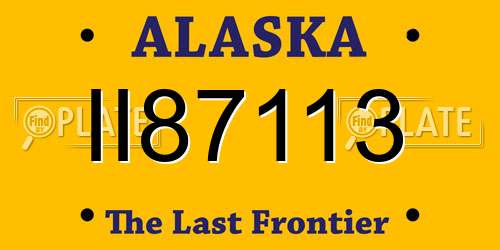 II87113 Alaska License Plate