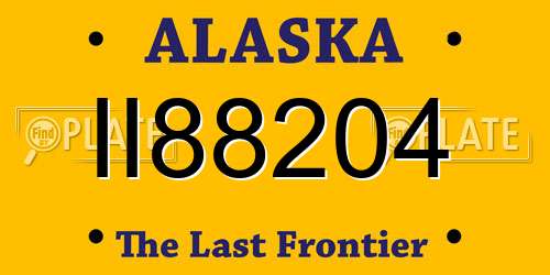II88204 Alaska License Plate