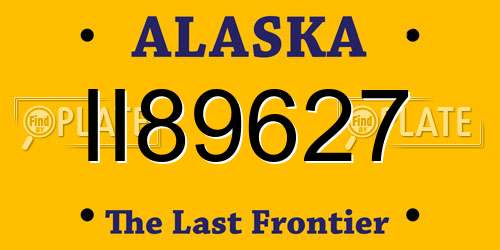 II89627 Alaska License Plate