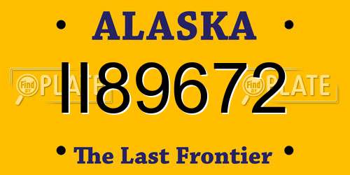 II89672 Alaska License Plate