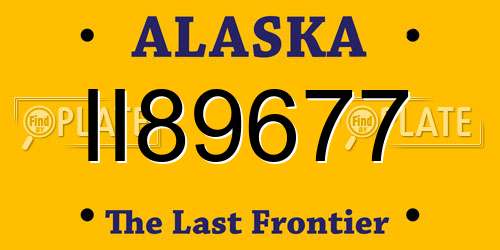 II89677 Alaska License Plate