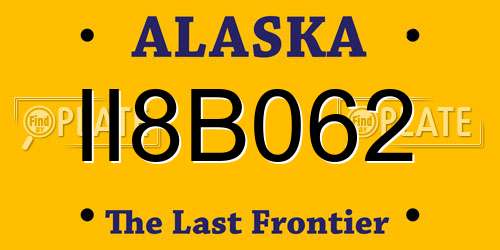 II8B062 Alaska License Plate