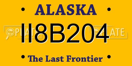 II8B204 Alaska License Plate