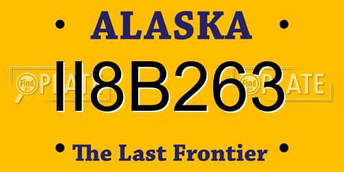 II8B263 Alaska License Plate