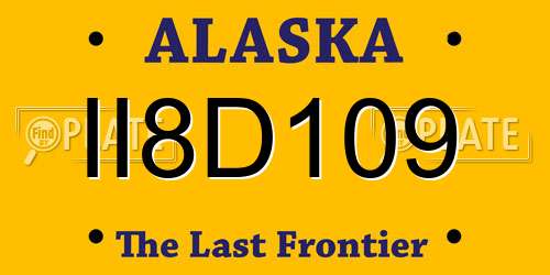 II8D109 Alaska License Plate