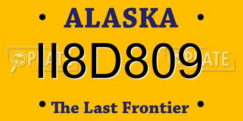 II8D809 Alaska License Plate