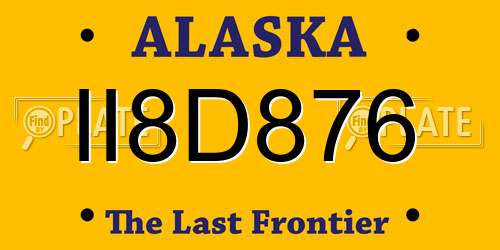 II8D876 Alaska License Plate