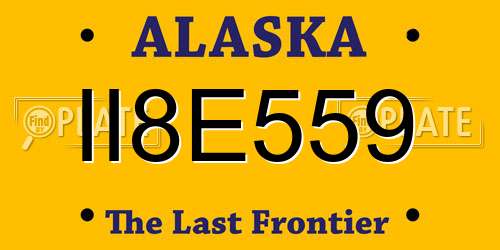 II8E559 Alaska License Plate