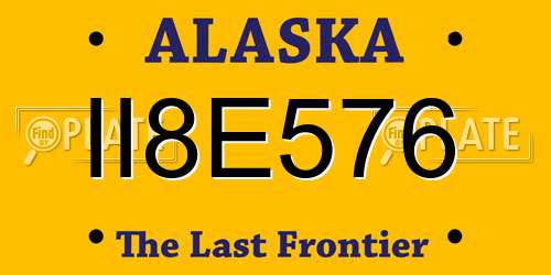 II8E576 Alaska License Plate