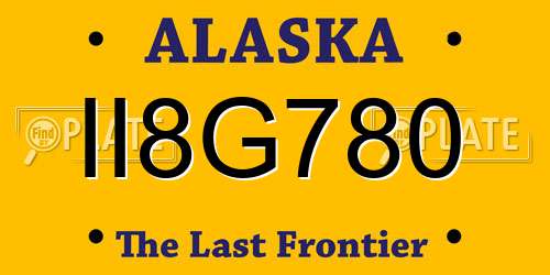 II8G780 Alaska License Plate