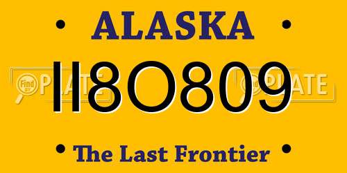 II8O809 Alaska License Plate