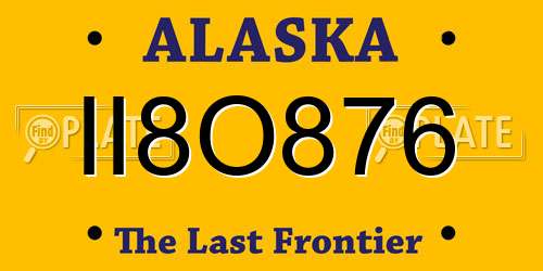 II8O876 Alaska License Plate