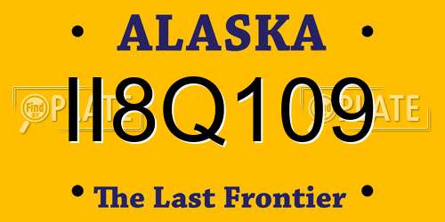 II8Q109 Alaska License Plate