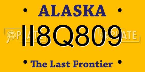 II8Q809 Alaska License Plate