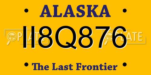 II8Q876 Alaska License Plate