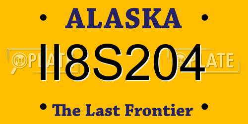 II8S204 Alaska License Plate