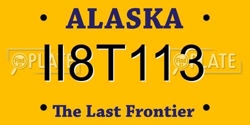 II8T113 Alaska License Plate